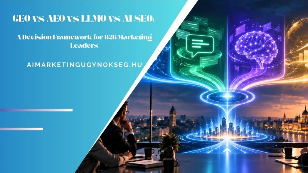 aimarketingügynökség - GEO vs AEO vs LLMO vs AI SEO A Decision Framework for B2B Marketing Leaders